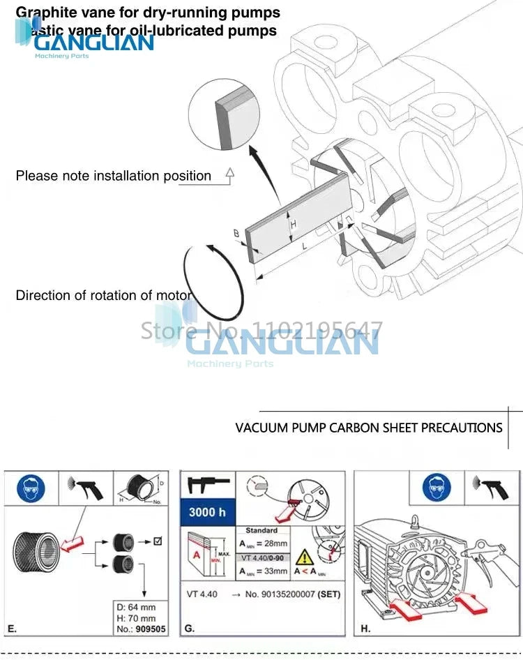 T:3mm Blade Vane for Vacuum Pump Compressor Air Pump Blade 1piece