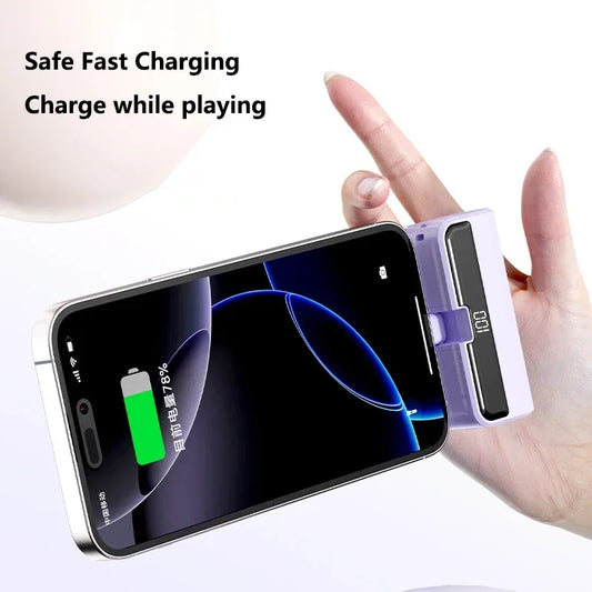Lenovo 500000mAh Mini Capsule Power Bank High Capacity Fast Charge Powerbank Portable External Battery for iPhone Huawei Samsung