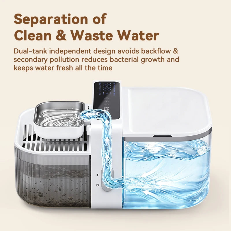 ROJECO 3.5L Wireless Pet Water Fountain Cat Water Dispenser 2000mAh Automatic Sewage Separation Cat Drinking Fountain Supplies