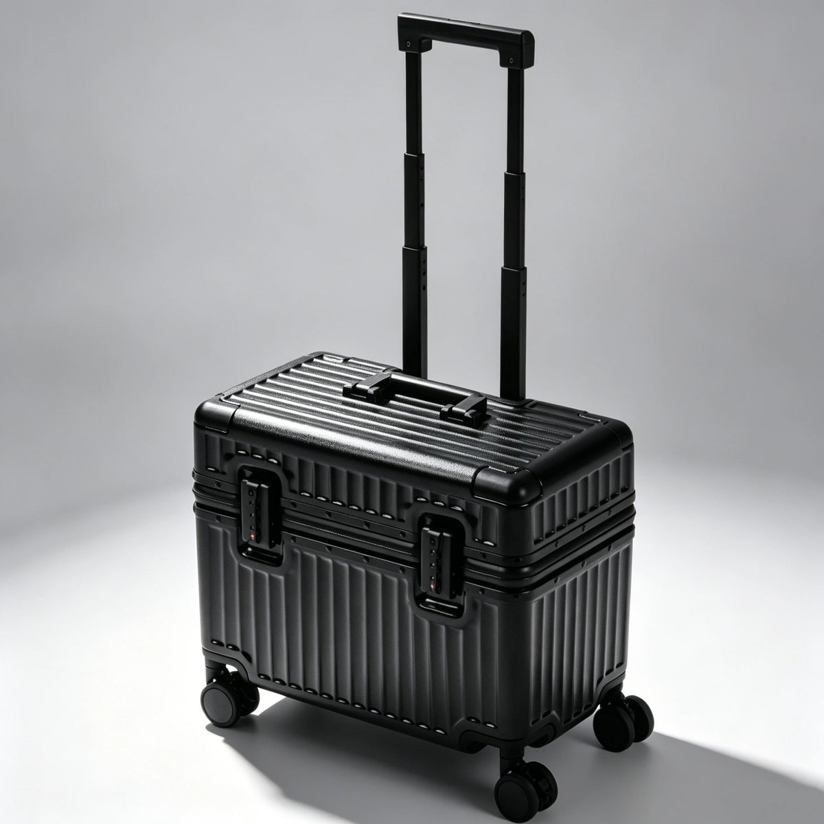 Top Opening Suitcase 18inch Boarding Carry-on Travel Photographer Rolling Luggage PC Material with Aluminum Alloy Frame TSA Lock