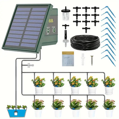 New DIY Square Solar Drip Irrigation System With 10 Drip Heads Irrigation Belt For Gardens Courtyards Orchards