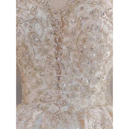 Customized Ball Gown Wedding Dresses Sequins Beads Long Sleeves Bridal Gowns Formal Occasion Vestido De Noiva robe de mariée