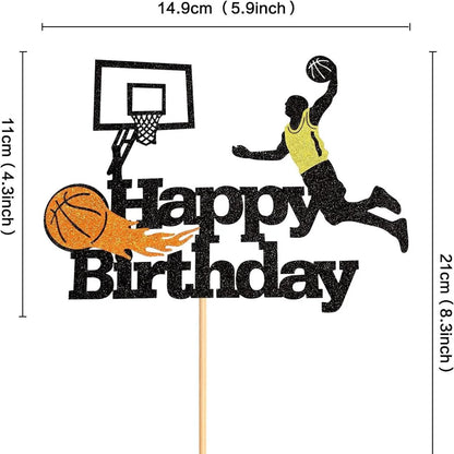Basketball Cake Toppers Happy Birthday Balls Cake Decorations Basketball Theme Cake Decoration for Boy Sport Party Supplies