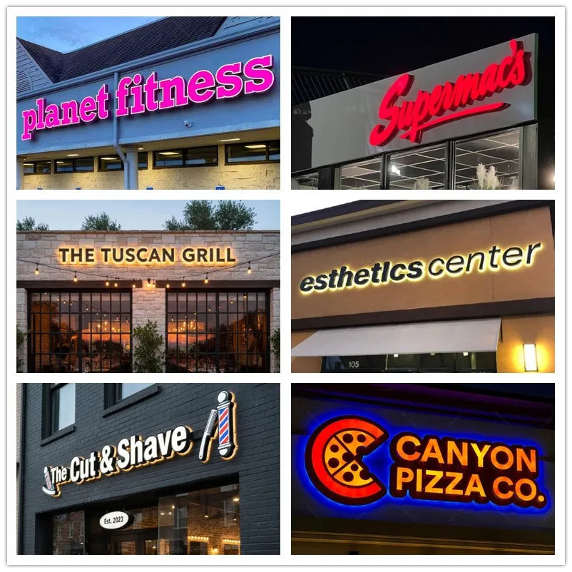 Custom 3D Backlit Channel Letters Sign  Illuminated Metal Business Logo Outdoor/Indoor LED Signage for Storefront Office Wall