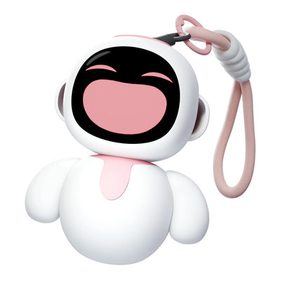 Eiliko Coral Pink - Your Tiny AI Charm Robot That Matches Every Daily Outfit, Fun Electronic Pendant Toys, for Couples and Best Friends.