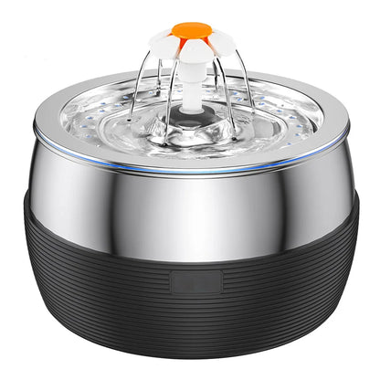 3L Auto Stainless Steel Cat Fountain 102 Oz Pet Water Dispenser Filter with Faucet Automatic Water Feeder for Cats Dogs Rabbits
