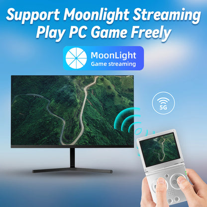 ANBERNIC RG35XXSP FILP 3.5 Inch IPS Screen Retro Game Console 64GB Built-in TF Card 3300mAh Battery Linux System HD TV Output Support Classic Casual Gaming  Built-in Hall Switch Chip