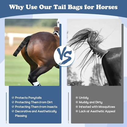 Horse Tail Protector Wrap Adjustable Horse Tail Guard Anti‑Rubbing Equestrian Equipment for Horse Transportation Training