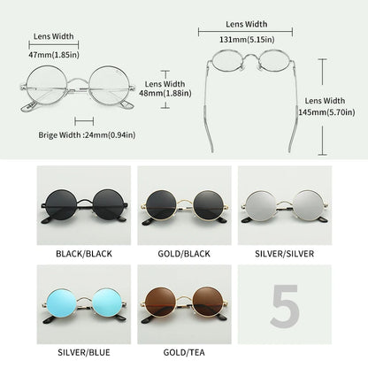 GCV Brand Copper Alloy Steampunk Round Polarized Sunglasses Vintage Men Women Male Female Sun Glasses Classic UV400 Metal