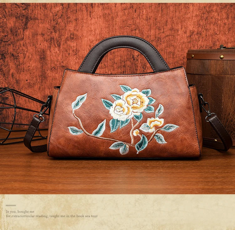 Luxury Designer Handbag Women Embroidered Shoulder Bag High-quality PU Diagonal Cross Bag Holiday Gift Office Handbag Handtasche