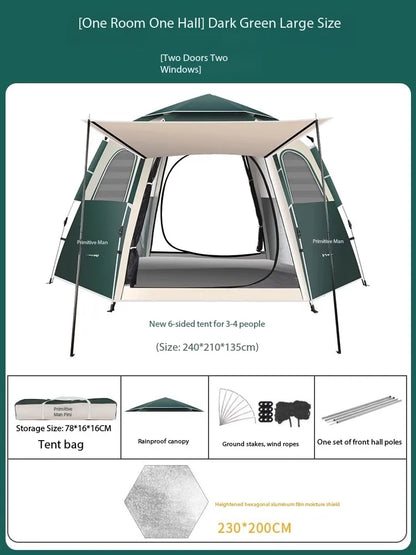 캠핑용품 땡처리 6-8 Person Camping Equipment Tent Waterproof Windproof Sun Shelter Instant Setup Family Tent for Outdoor