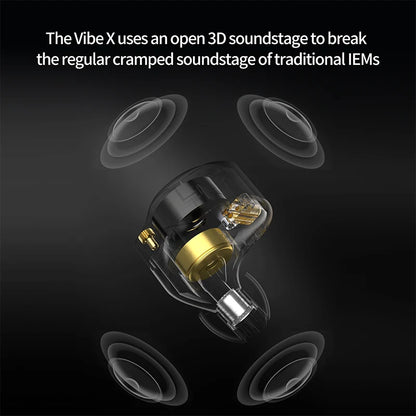 In Stock KZ Vibe X Low Frequency Vibration Earbuds HiFi IEM Deep Bass Headset Stereo Sound In-Ear Earphones for Music Gaming