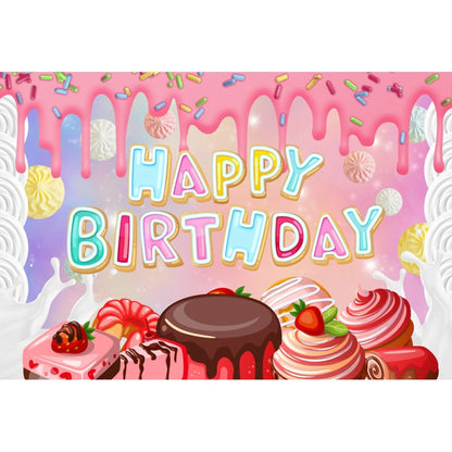 Candy Bar Baby Shower Birthday Backdrop Ice Cream Car Donuts Lollipop Party Photo Background Cake Table Decor Photography Props