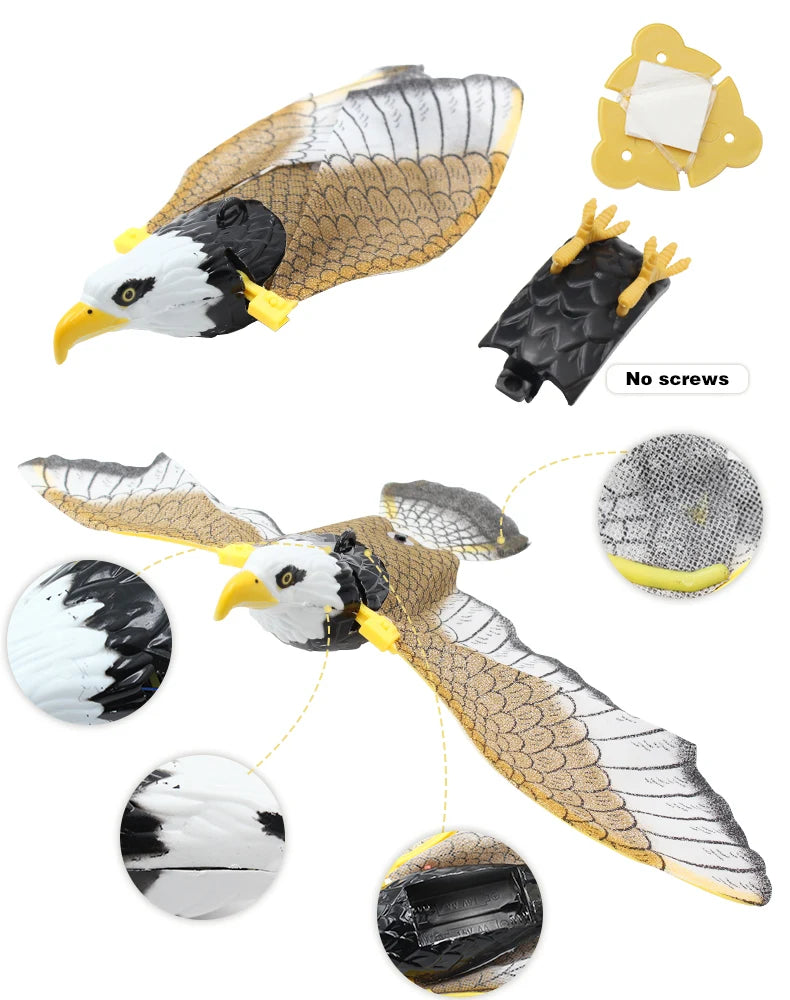 NONOR Cat Interactive Toys Simulation Bird Electric Hanging Eagle Flying Bird Cat Teasering Play Cat Stick Scratch Rope Pet Toys
