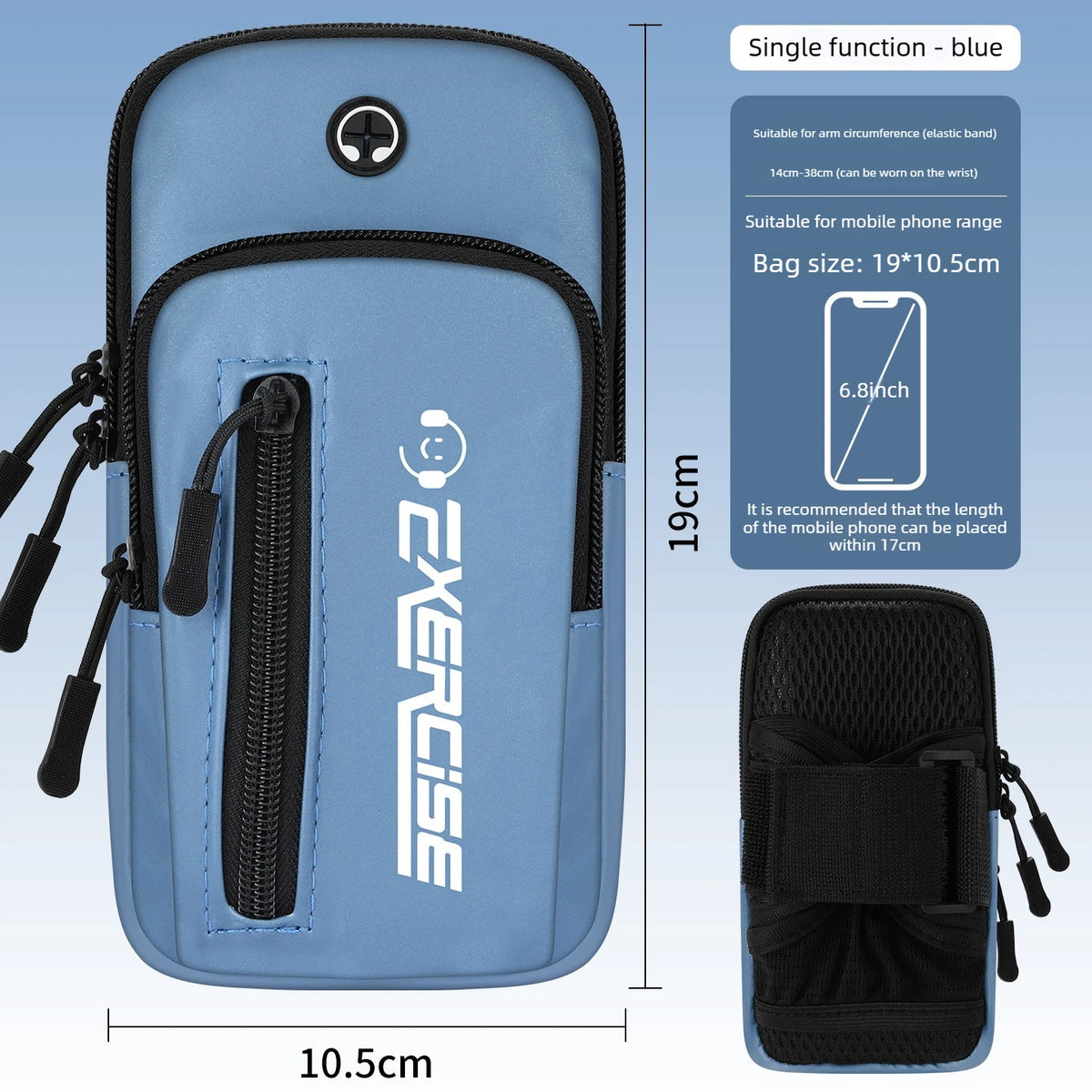 Haissky Multifunction Wrist Running Bags For iPhone 17 16 15 14 Pro Max Air Plus Zipper Outdoor Cycling Fitness Phone Arm Pouch