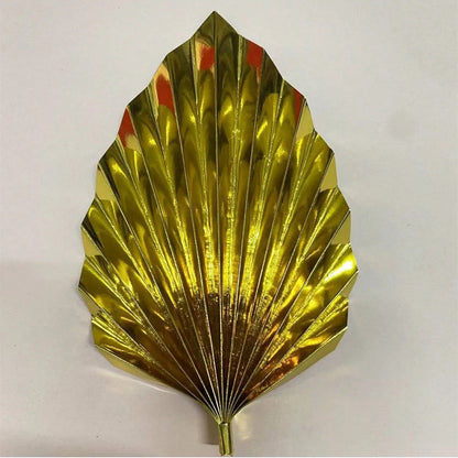 2PCS Happy Birthday Cake Toppers Glittery Palm Spear Gold Silver Folding Fan DIY Kids Party Cake Topper Wedding Decoration