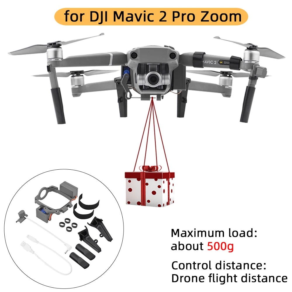 Drop System for DJI Mavic 3/Pro/2 Pro Zoom/AIR 2/Mini 2/Mini 3/3 Pro Drone Airdrop System Ring Gift Deliver Life Rescue Thrower
