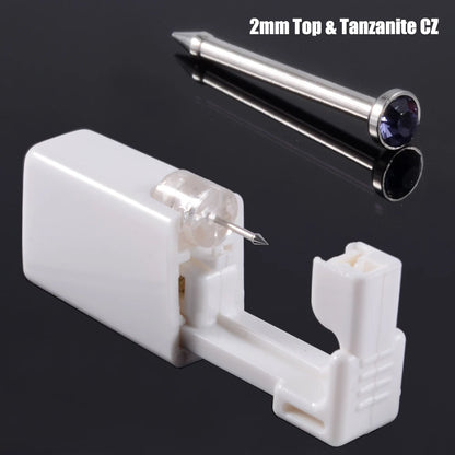 Disposable Safe Sterile Piercing Unit For Nose Studs Piercing Gun Tool Machine Kit Stud CZ Earrings Body Jewelry Easy Used 0.8mm