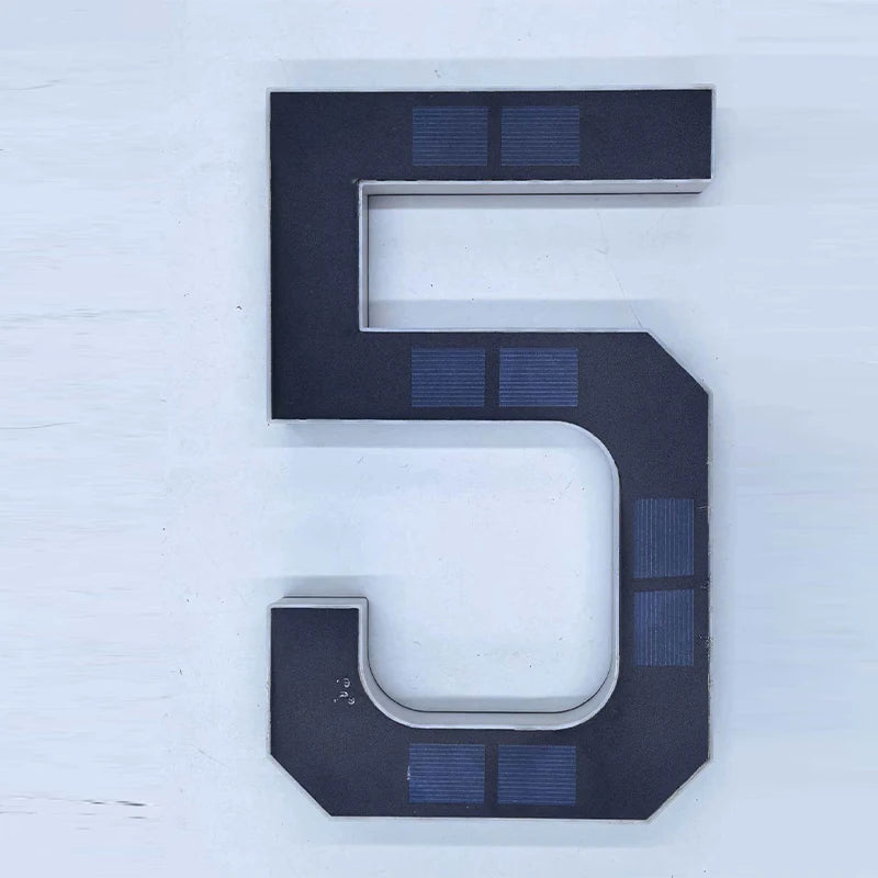 LED Solar House Number Light Waterproof Address Sign Modern Light Sensor Door Plate for Outdoor Home Yard Wall Decoration Use
