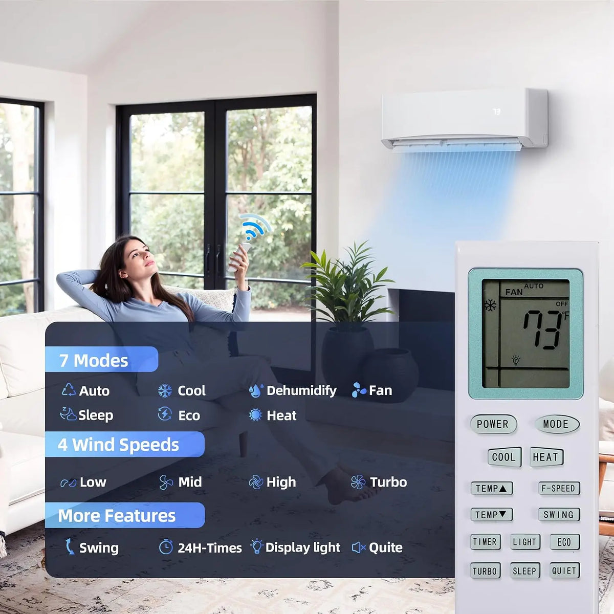 12000BTU Mini Split Air Conditioner & Heater, 17 SEER2, 230V | Ductless Inverter Mini Split AC Covers Up to 750 Sq.Ft,, Custom
