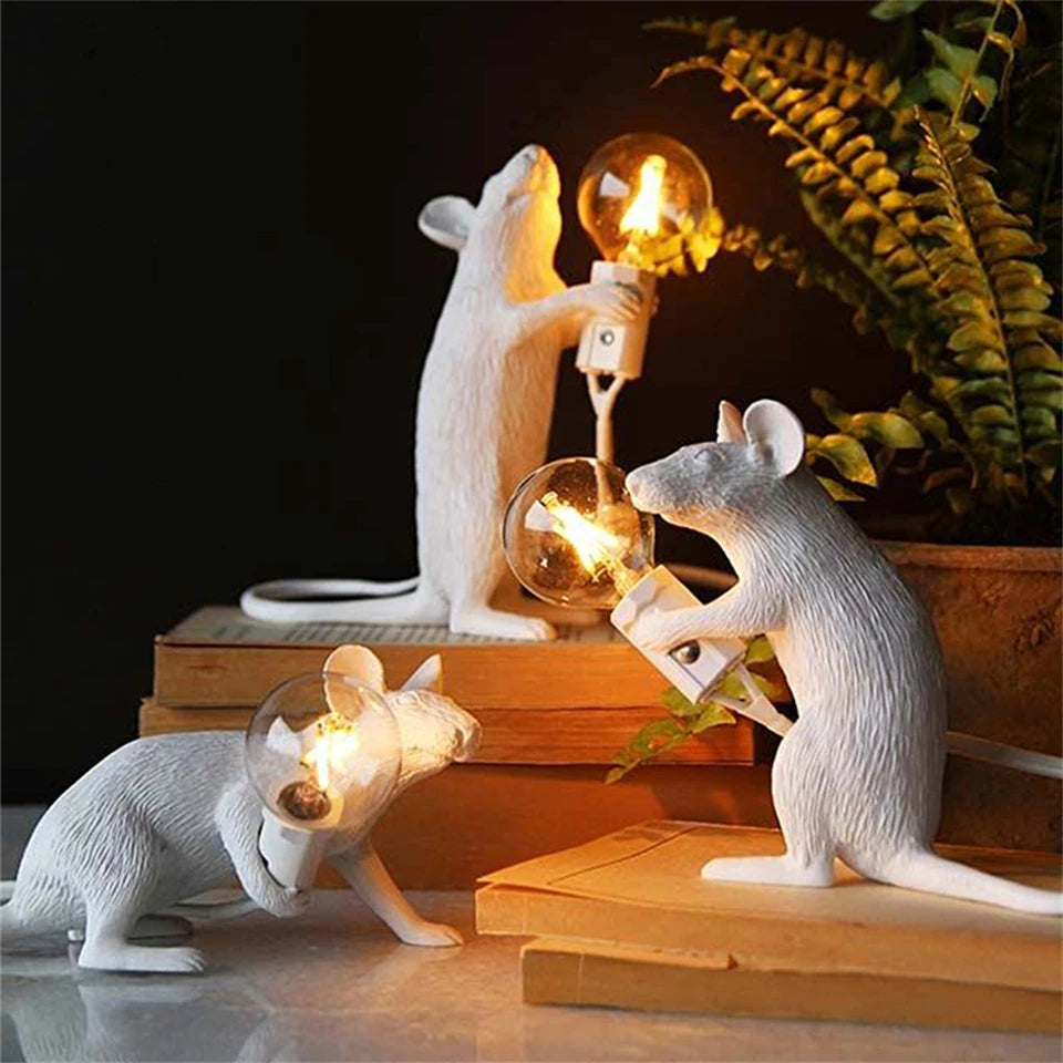 Dropshipping Mouse Lamp Nordic LED Table Lamp Modern Home Room Bedside Table Lights Indoor Home Decoration Lighting Stand Lamps