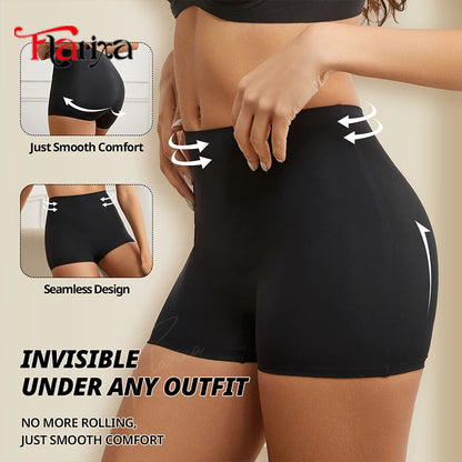 Flarixa Protective Slip Shorts Under the Skirts BoyShorts Women Seamless High Waist Boxer Briefs Safety Panties Anti-Chafing Leg