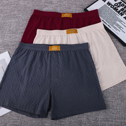 3PCS/Pack 100% Cotton Fashion Solid Plaid Underwear for Man Knit Breathable Men's Panties High Elastic Super Soft Boxers Hombre