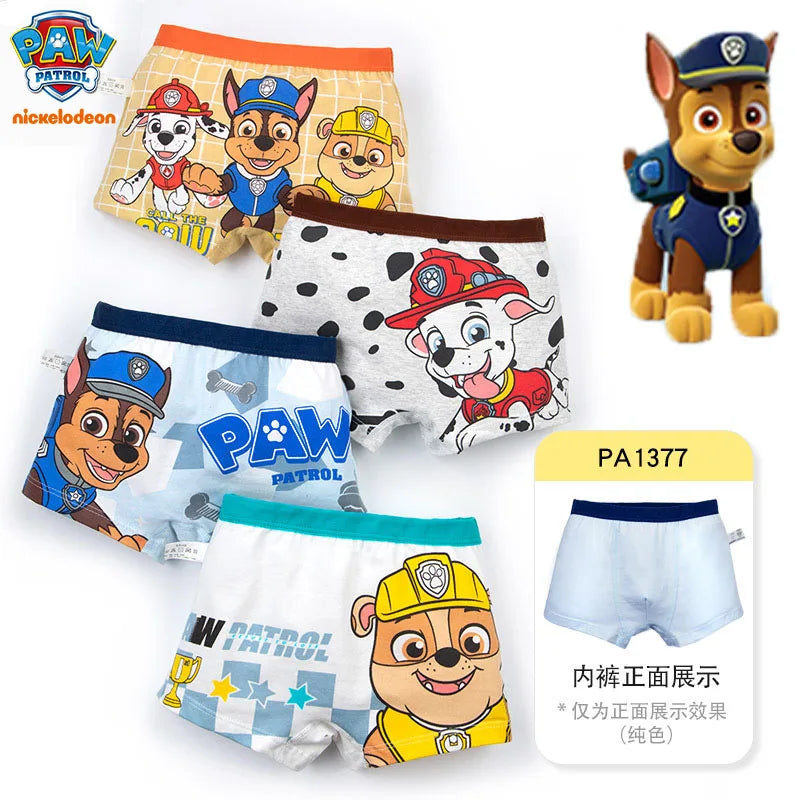 100% Genuine Paw Patrol 4PCS/LOT Children's Underwear Boy Panties Underpants Cotton Comfortable Shorts Briefs Boxers For Kids