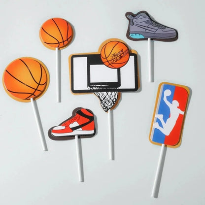 Basketball Cake Toppers Happy Birthday Balls Cake Decorations Basketball Theme Cake Decoration for Boy Sport Party Supplies