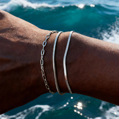 1/2/3pcs Chain Bracelet for, Stainless Steel Twisted Rope Cuban Chain
