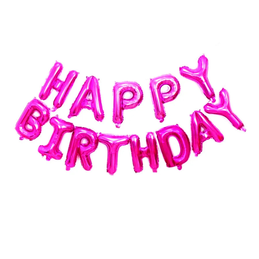 16inch Happy Birthday Decoration Balloons Pink Blue Letter Foil Ballons Set Birthday Party Decor Air Globos Balony Anniversaire