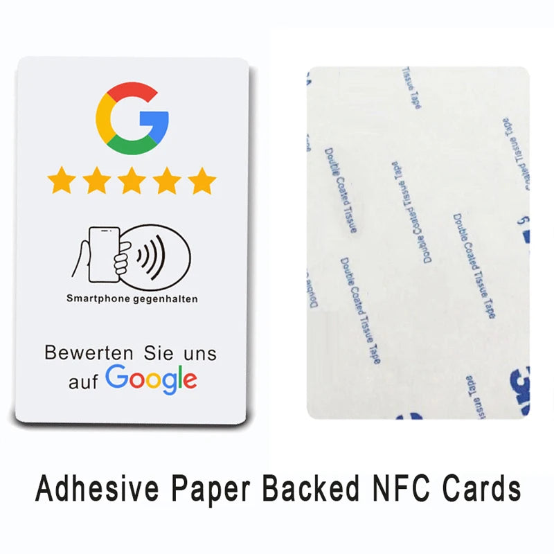 German Review Us On Google Tap Card NFC Ready To Be Activated Instantly Boost Business Reviews Google Review Tap NFC Card Tag