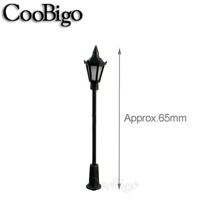 10pcs Micro Street Lamp Road Streetlight Mini Lamppost Light LED Lighting Miniature Model DIY Craft Garden Landscape  Decoration