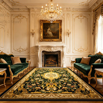 Large Area Baroque Style Carpet for Living Room Fluffy Non-slip Bedroom Decoration Rug Dining Room Office Sofa Area Soft Mats