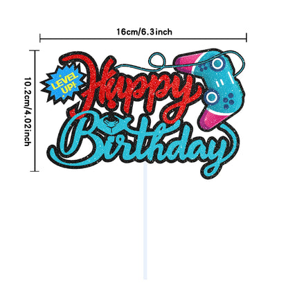 GamePad Cake Topper Happy Birthday Wedding Game on Kids Boys Party Baby Shower Cupcake Toppers Decoration Baking Supplies DIY