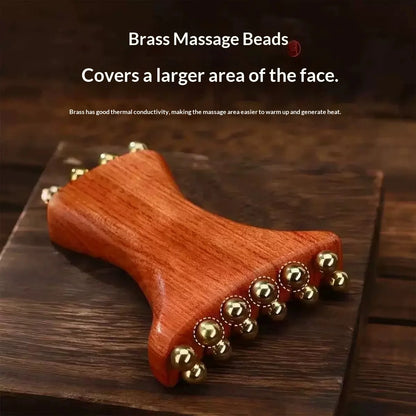 Brass Gold Bead Facial Dredge Tool, Nasolabial Folds, Apple Muscle, Jawline Beauty Massage Device