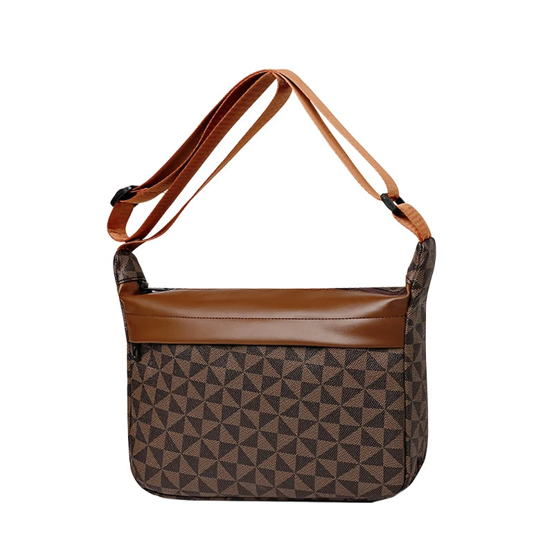 Neutral style bag with a combined design for men and women, suitable for travel. PU cross-body bag.