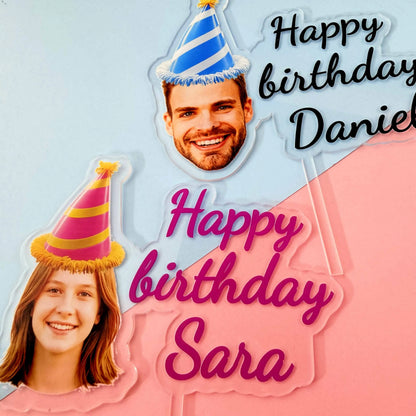 Personalized 30th 40th 50th Birthday Cake Topper Funny Birthday Party FavorsBirthday Party Decor Custom Photo Cake Topper