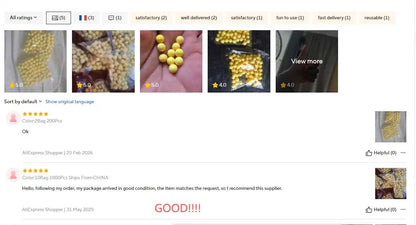 BB Bomb100/200/500/1000/2000 Rounds Hunting Shooting 6mm BB Strikeball Rifle Gun Plastic BB Balls Yellow Paintball Accessories