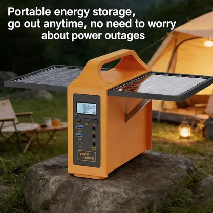 100W Portable Solar Power Station with LED Light & Solar Panel 220V 110V Power Supply Solar Generator Outdoor Backup Power
