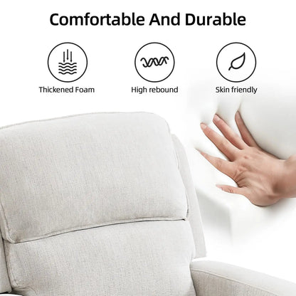 Manual Living Room Furniture Reclining Couch Set, Soft Fabric Loveseat Recliner Sofa for Meeting Room, Overstuffed, Custom
