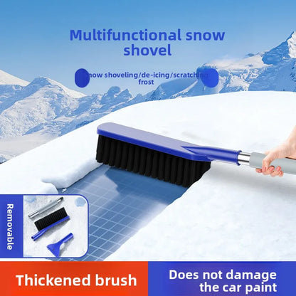 2-in-1 Car Snow Removal Brush & Ice Scraper | Multi-Functional Winter Snow Shovel with Extendable Handle | Auto Windshield Defrost Tool