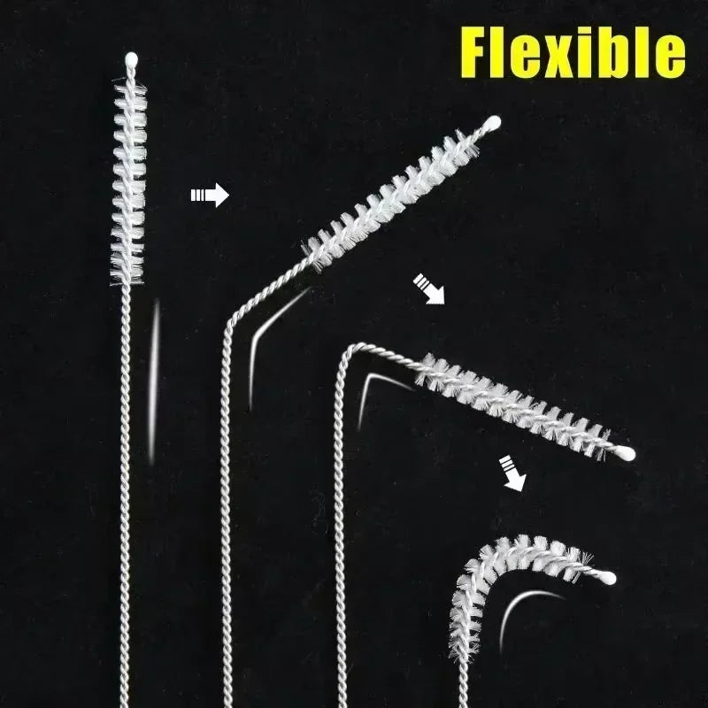 100-1PCS Straw Cleaning Brush Reusable Tube Pipe Cleaner Stainless Steel Nylon Long Drinking Straws Brushes For Baby Cup Bottles