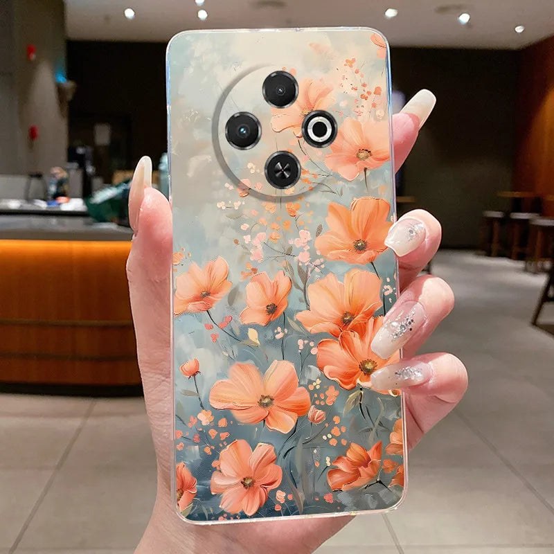 For Tecno Spark 30C Case kl5 kl5n Aesthetic Butterfly Flower Clear Soft Silicone Back Cover Techno Spark 30C Phone Case k15 k15n