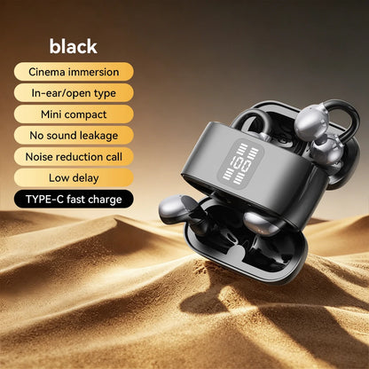 Twin Headphone Bluetooth Headset Fashion Plating HiFi Bass Low-Delay Game Sleep In-ear Earplug Sports Ear Clip Wireless Earphone