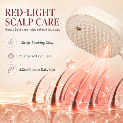 2026 Electric Steaming Hair Straightener Brush Electric Spray Air Cushion Massage Hair Brush Rechargeable Detangling Steam Brush