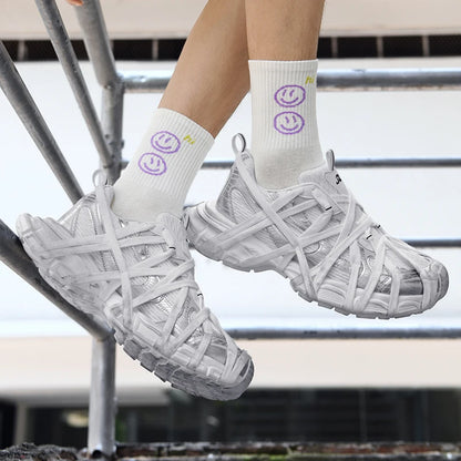 2025 High Quality New Men's Women's Shoes Summer Breathable Running Comfortable Sports Mesh Couple Dad Shoes Male Fashion Shoe