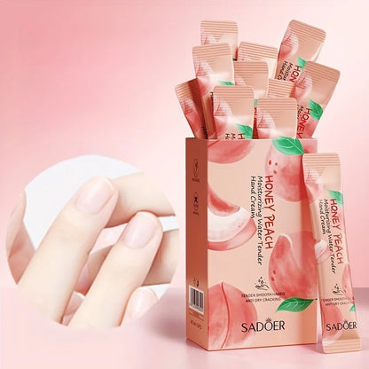 A Box of 20 Sticks, Honey Peach Moisturizing and Hydrating Hand Cream, Portable Moisturizing Stick, Suitable as a Souvenir and Gift