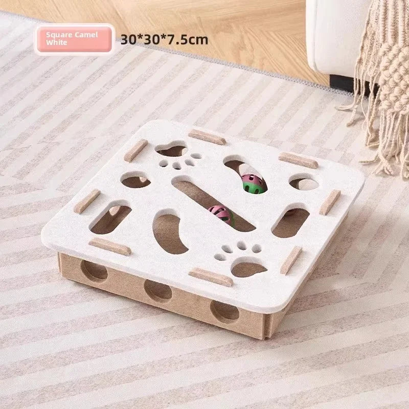 Cat Puzzle Toy Felt Puzzle Box Cat Exercise Toy with Ball Indoor