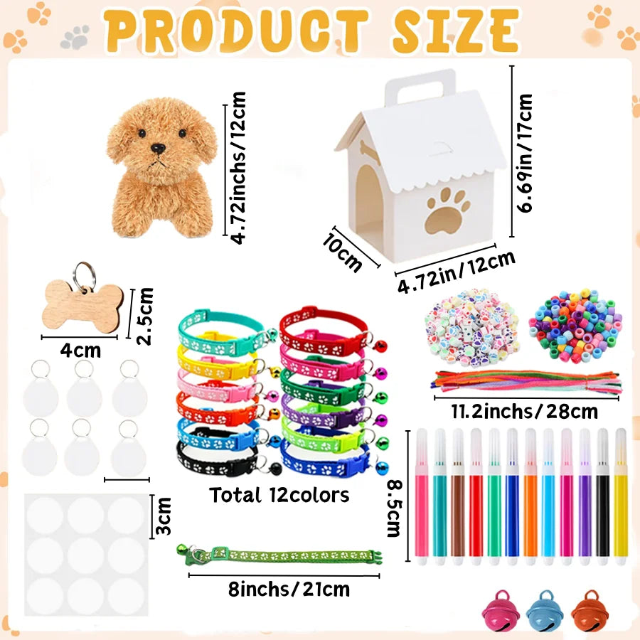 8-36Sets DIY Adopt A Puppy Party Favor Teddy Dog Stuffed Animal Bulk Adopt Me Plush Mini Animals for Dog Birthday Party Favors
